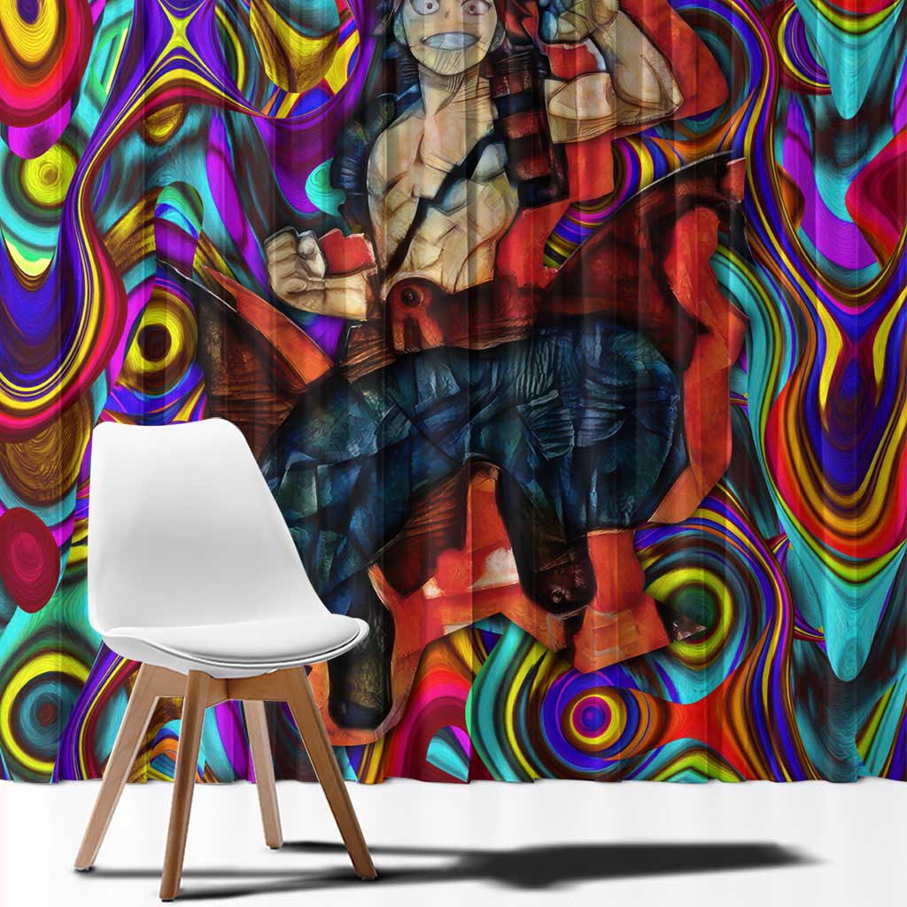 Trippy Kirishima Red Riot My Hero Academia Window Curtain Trippy Mix Anime Style - The Mazicc