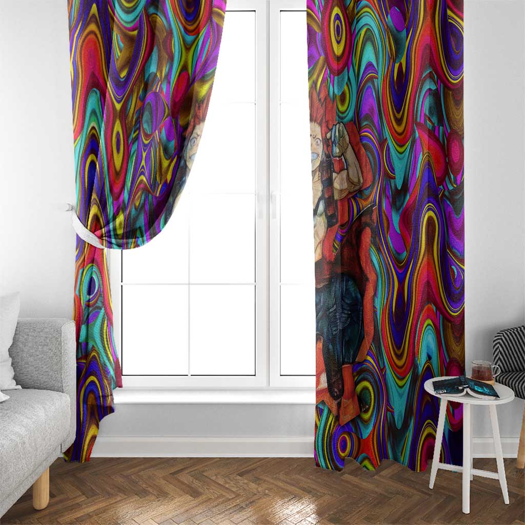 Trippy Kirishima Red Riot My Hero Academia Window Curtain Trippy Mix Anime Style - The Mazicc