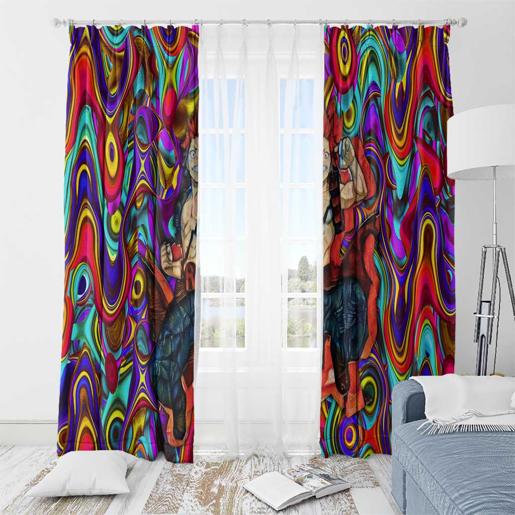 Trippy Kirishima Red Riot My Hero Academia Window Curtain Trippy Mix Anime Style - The Mazicc