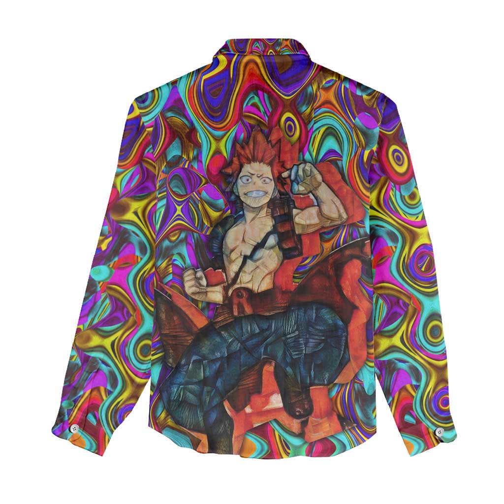 Trippy Kirishima Red Riot My Hero Academia Women Casual Shirt Trippy Mix Anime Style - The Mazicc