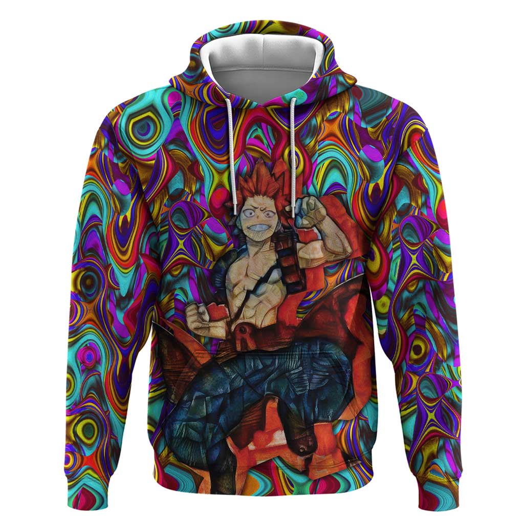 Trippy Kirishima Red Riot My Hero Academia Zip Hoodie Trippy Mix Anime Style - The Mazicc