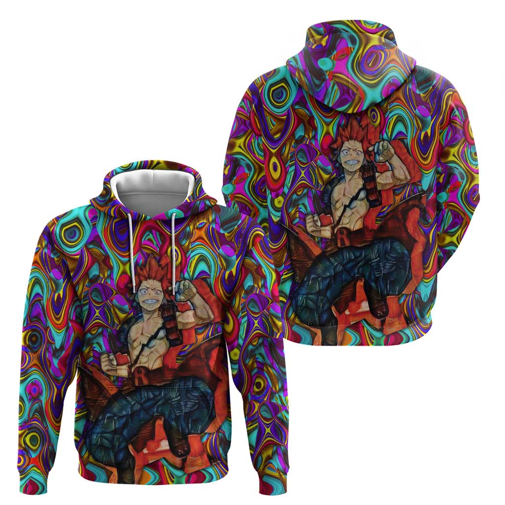 Trippy Kirishima Red Riot My Hero Academia Zip Hoodie Trippy Mix Anime Style - The Mazicc