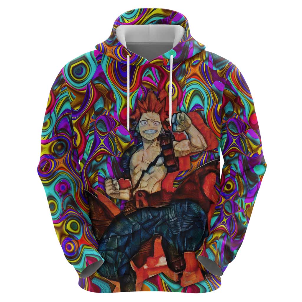 Trippy Kirishima Red Riot My Hero Academia Zip Hoodie Trippy Mix Anime Style - The Mazicc