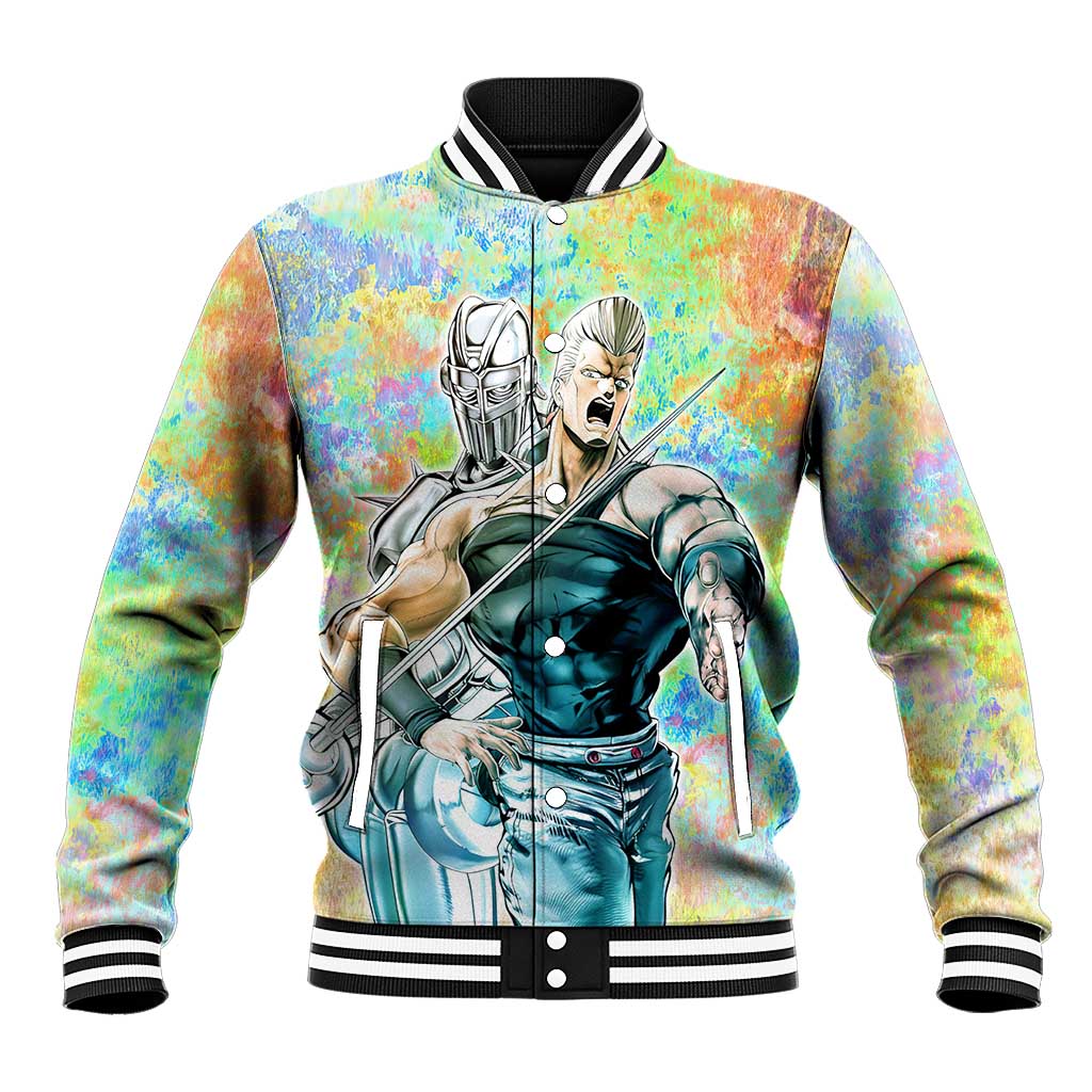 Trippy Polnareff Silver Chariot Jojo’s Bizarre Adventure Baseball Jacket Trippy Mix Anime Style - The Mazicc