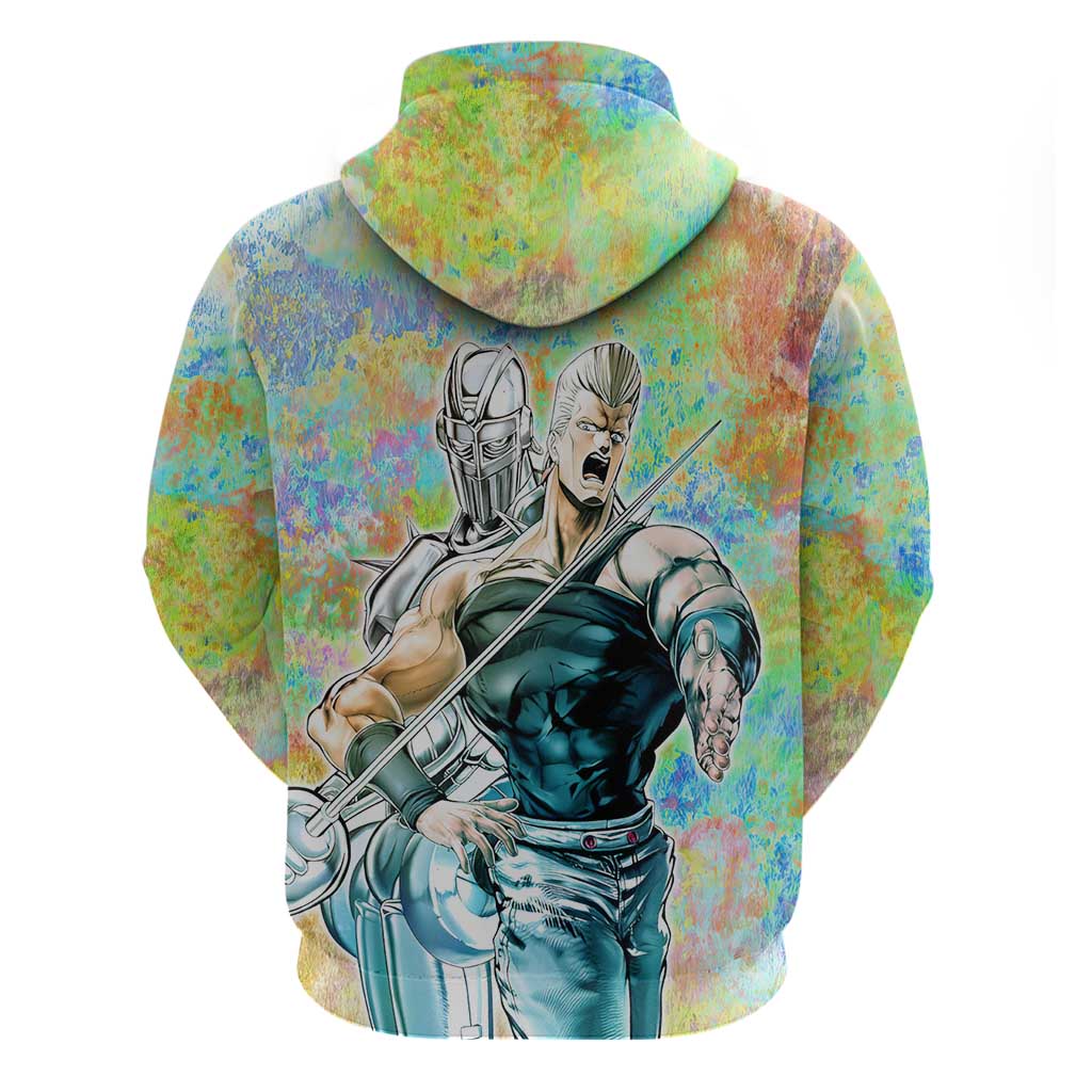 Trippy Polnareff Silver Chariot Jojo’s Bizarre Adventure Hoodie Trippy Mix Anime Style - The Mazicc