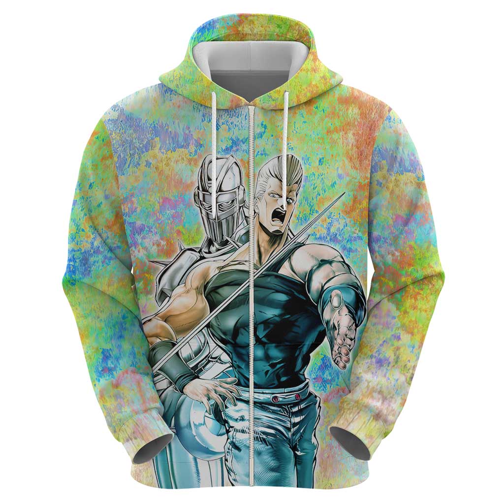 Trippy Polnareff Silver Chariot Jojo’s Bizarre Adventure Hoodie Trippy Mix Anime Style - The Mazicc