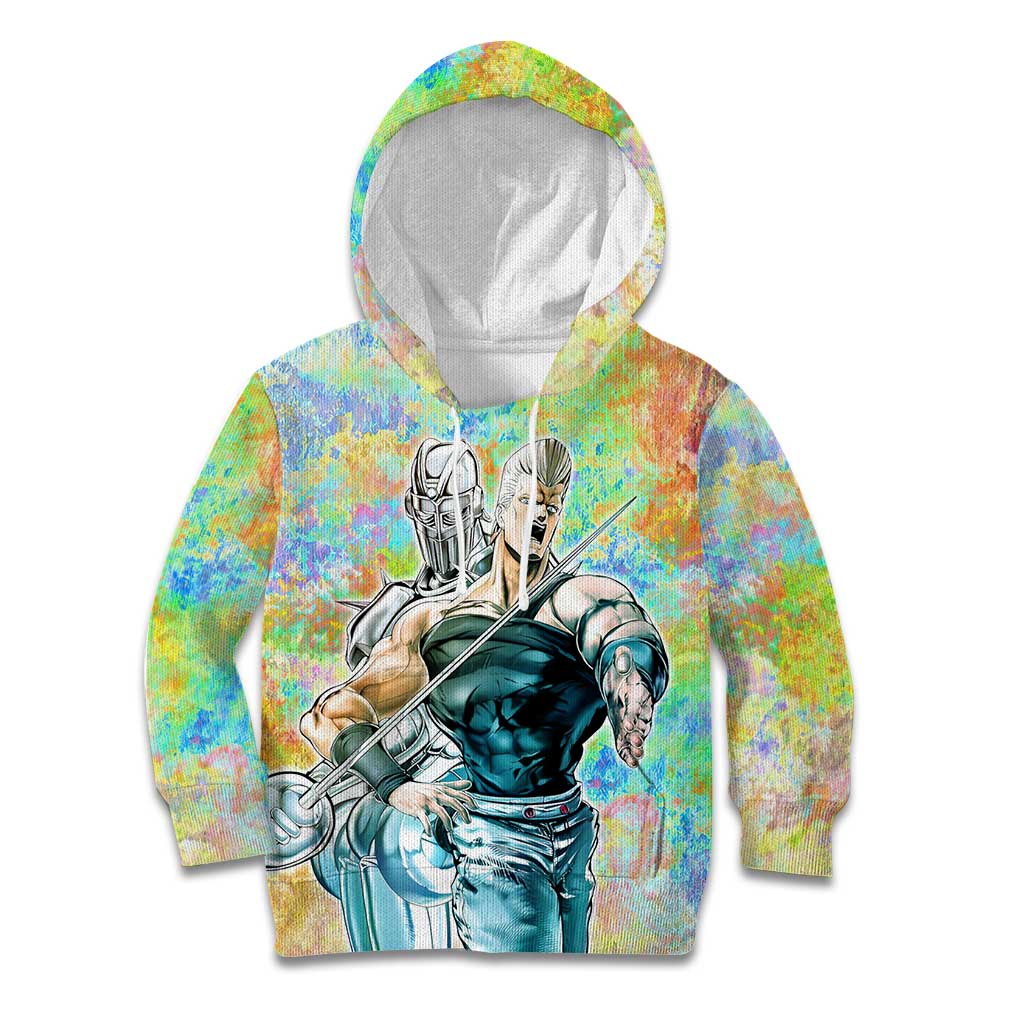 Trippy Polnareff Silver Chariot Jojo’s Bizarre Adventure Kid Hoodie Trippy Mix Anime Style - The Mazicc