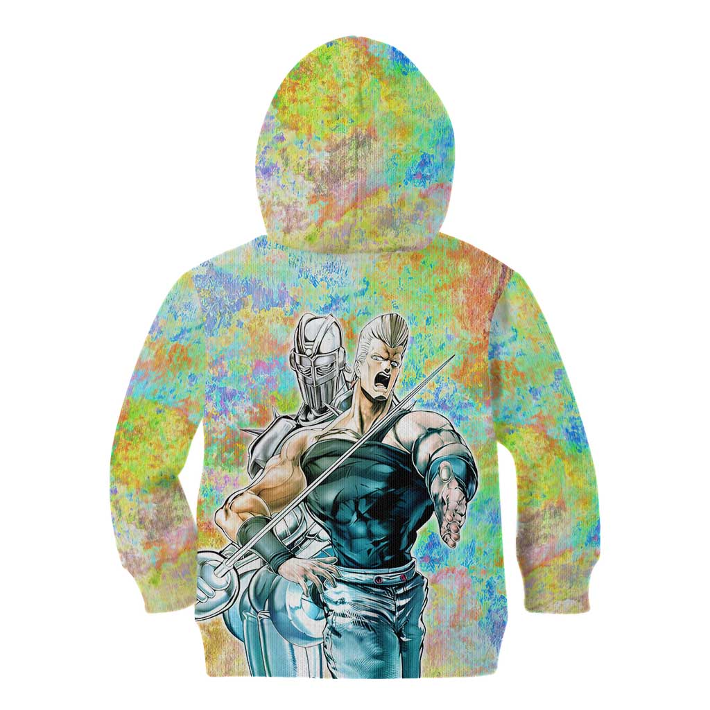 Trippy Polnareff Silver Chariot Jojo’s Bizarre Adventure Kid Hoodie Trippy Mix Anime Style - The Mazicc