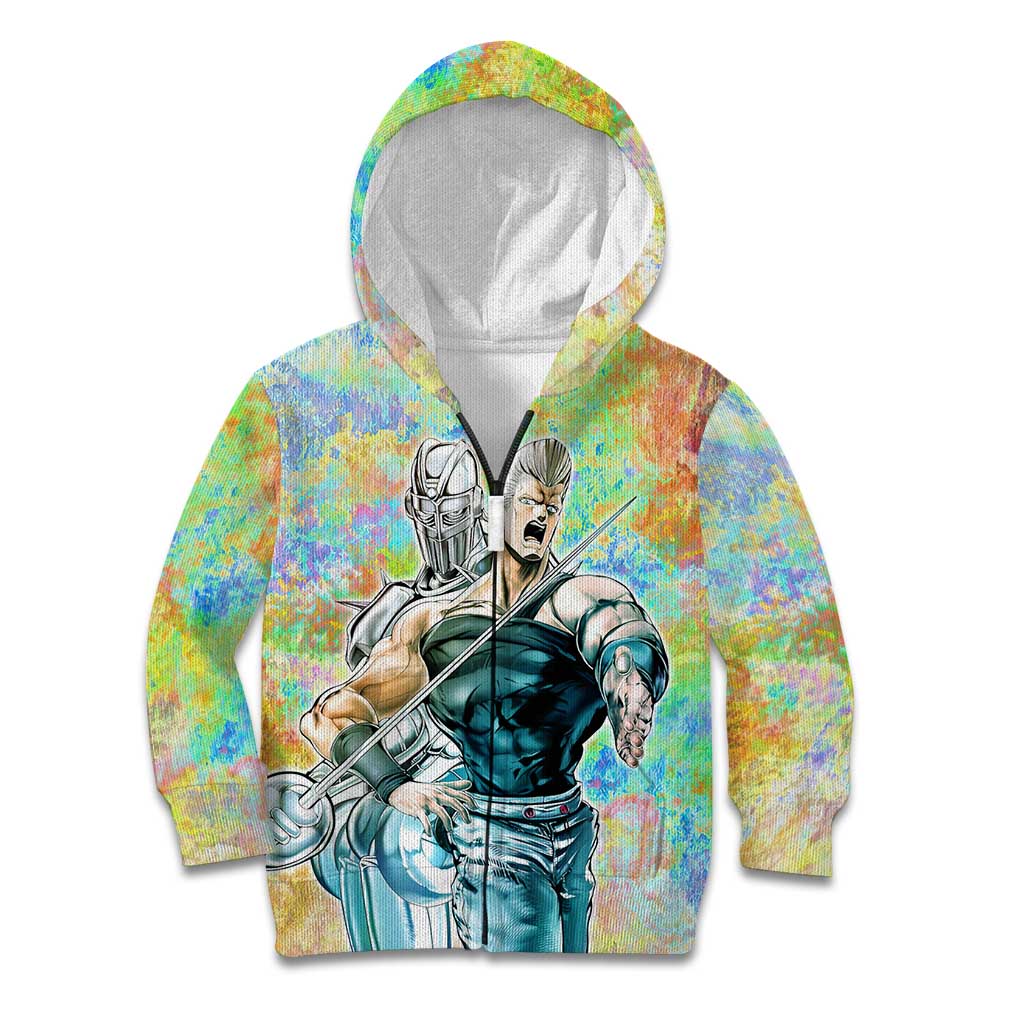 Trippy Polnareff Silver Chariot Jojo’s Bizarre Adventure Kid Hoodie Trippy Mix Anime Style - The Mazicc