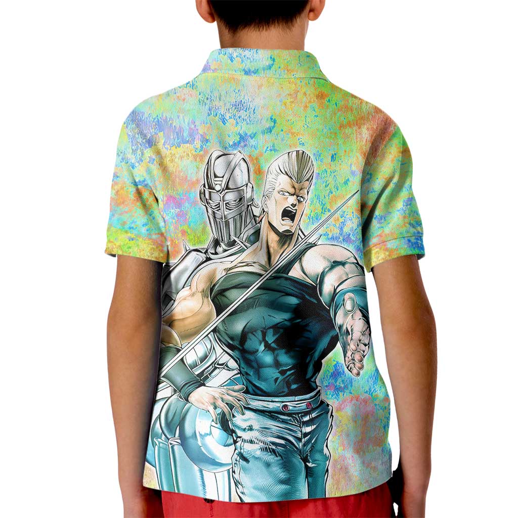 Trippy Polnareff Silver Chariot Jojo’s Bizarre Adventure Kid Polo Shirt Trippy Mix Anime Style - The Mazicc
