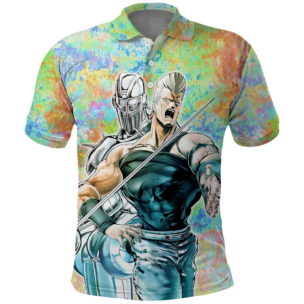 Trippy Polnareff Silver Chariot Jojo’s Bizarre Adventure Polo Shirt Trippy Mix Anime Style - The Mazicc