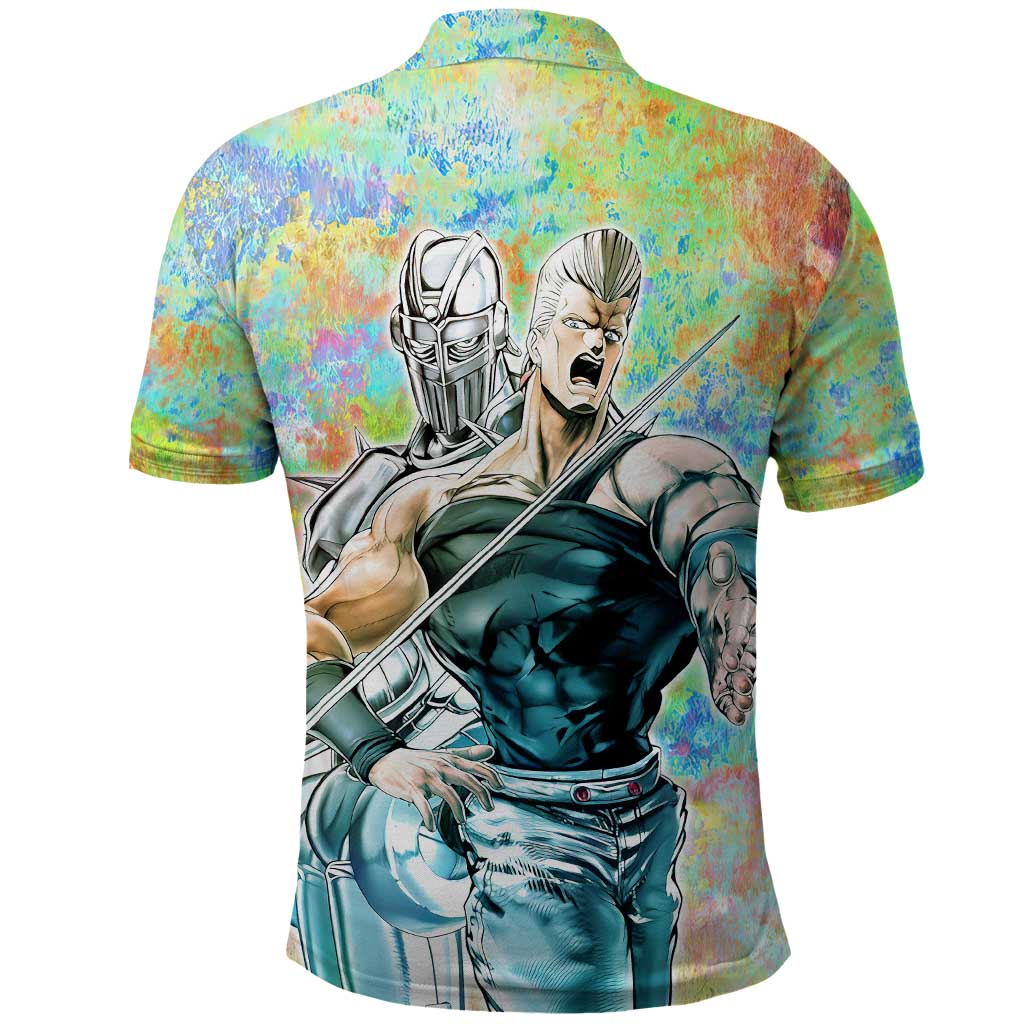Trippy Polnareff Silver Chariot Jojo’s Bizarre Adventure Polo Shirt Trippy Mix Anime Style - The Mazicc
