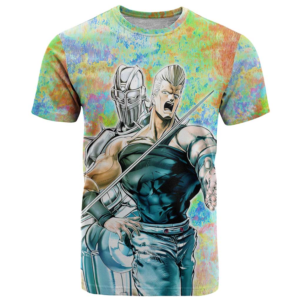 Trippy Polnareff Silver Chariot Jojo’s Bizarre Adventure T Shirt Trippy Mix Anime Style - The Mazicc