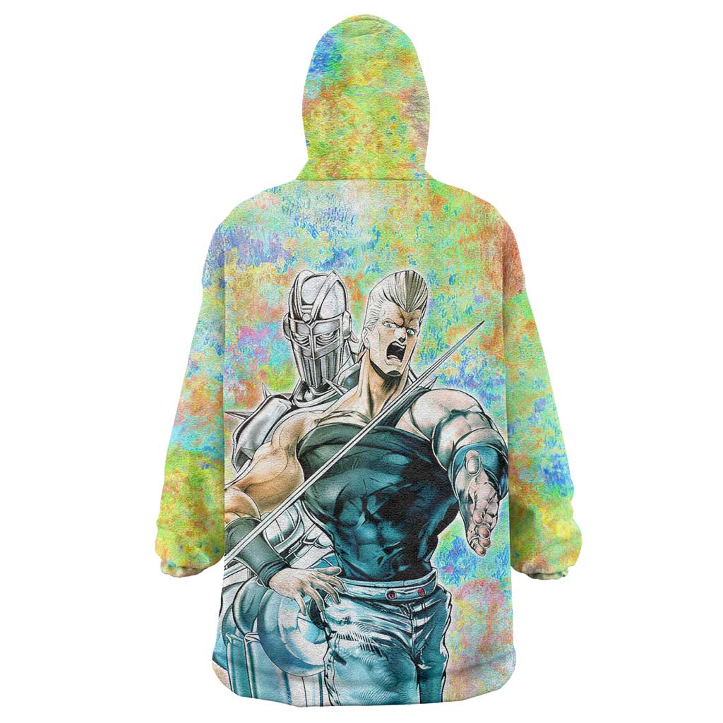 Trippy Polnareff Silver Chariot Jojo’s Bizarre Adventure Wearable Blanket Hoodie Trippy Mix Anime Style - The Mazicc