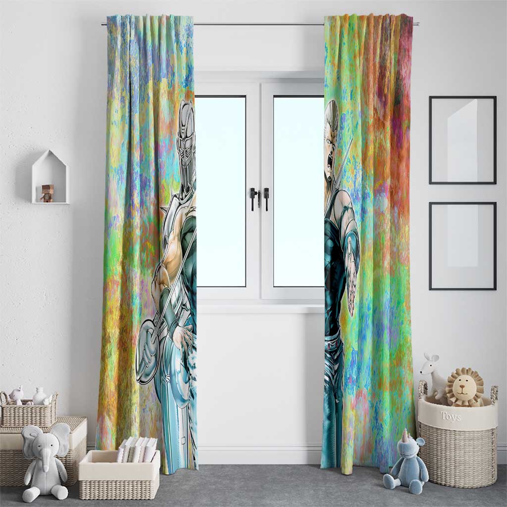 Trippy Polnareff Silver Chariot Jojo’s Bizarre Adventure Window Curtain Trippy Mix Anime Style - The Mazicc