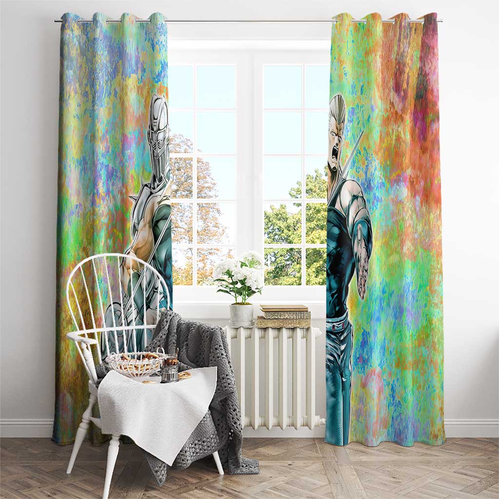Trippy Polnareff Silver Chariot Jojo’s Bizarre Adventure Window Curtain Trippy Mix Anime Style - The Mazicc