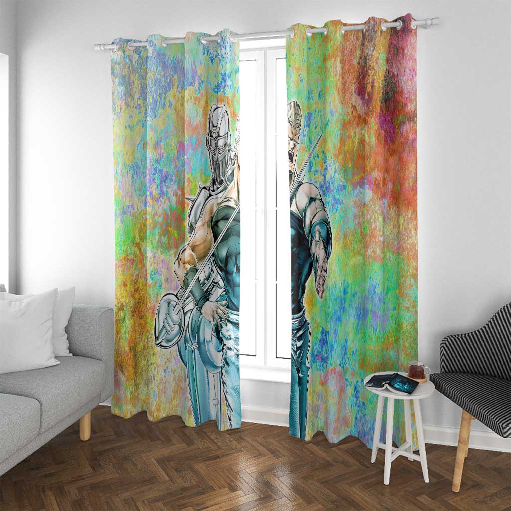 Trippy Polnareff Silver Chariot Jojo’s Bizarre Adventure Window Curtain Trippy Mix Anime Style - The Mazicc