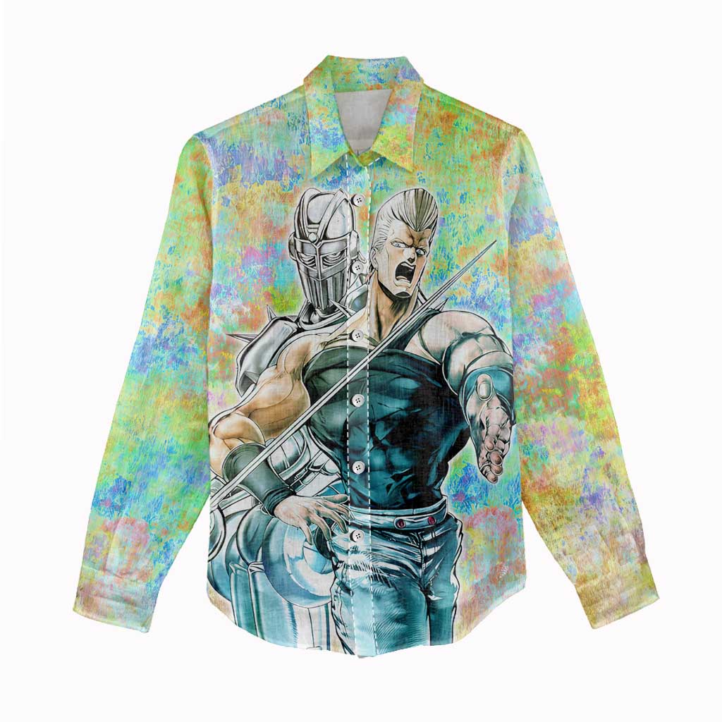 Trippy Polnareff Silver Chariot Jojo’s Bizarre Adventure Women Casual Shirt Trippy Mix Anime Style - The Mazicc