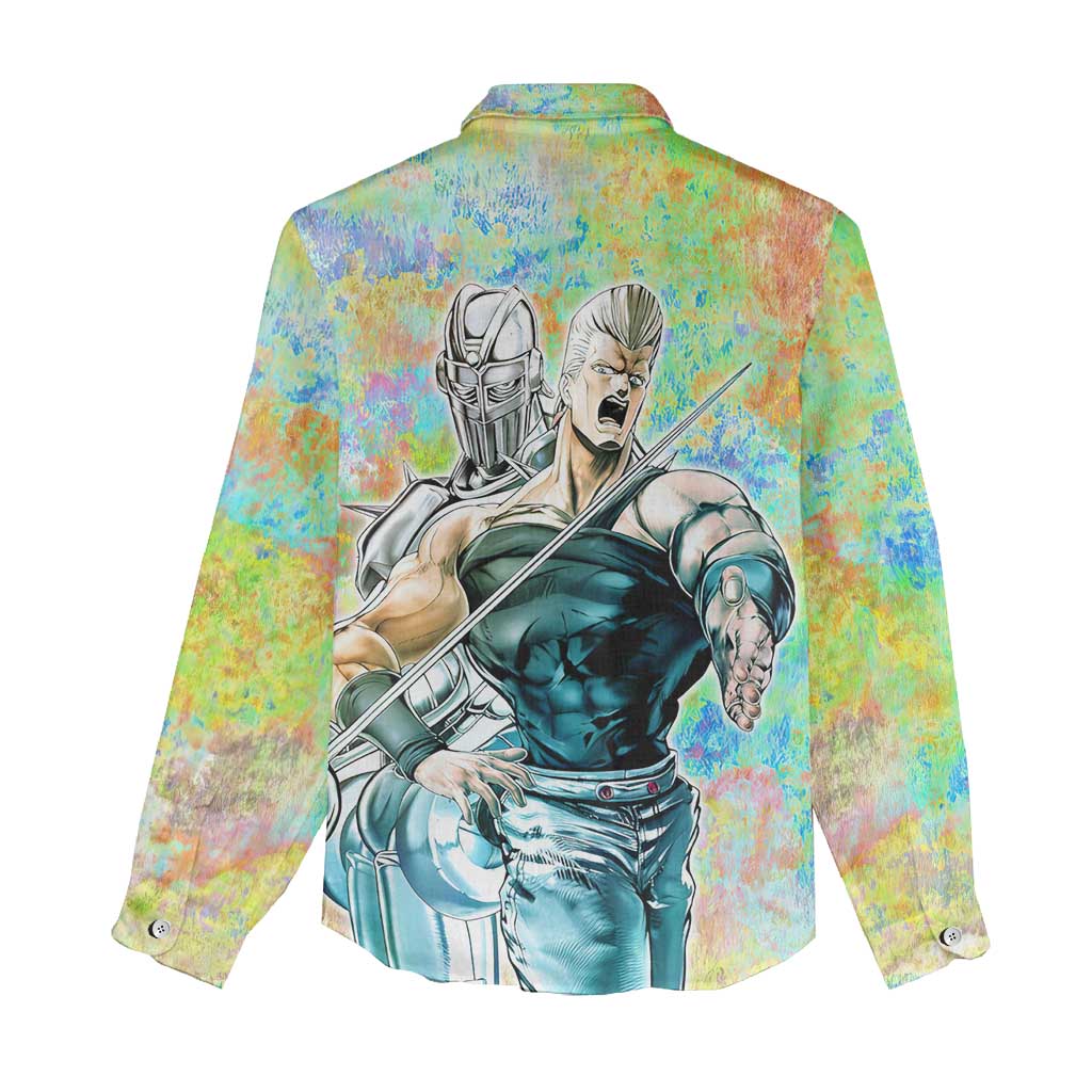 Trippy Polnareff Silver Chariot Jojo’s Bizarre Adventure Women Casual Shirt Trippy Mix Anime Style - The Mazicc