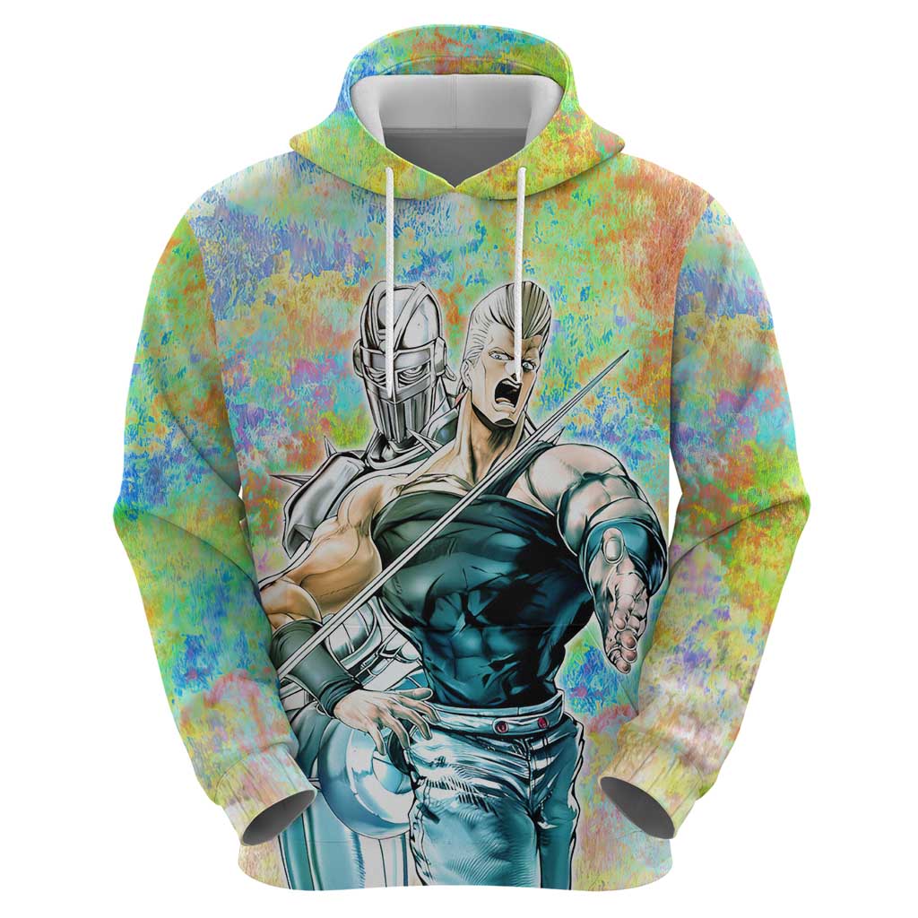 Trippy Polnareff Silver Chariot Jojo’s Bizarre Adventure Zip Hoodie Trippy Mix Anime Style - The Mazicc