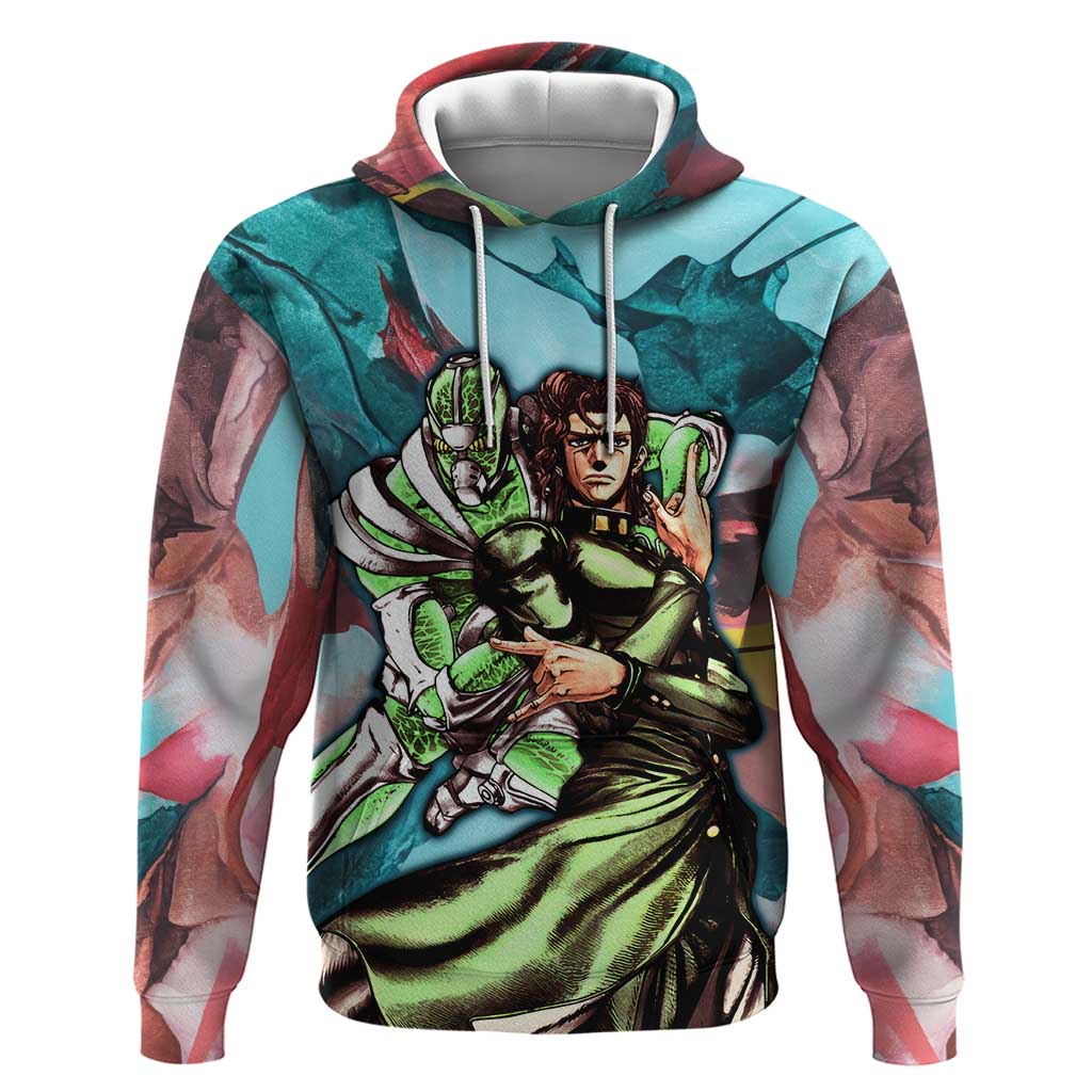 Trippy Kakyoin Hierophant Green Jojo’s Bizarre Adventure Hoodie Trippy Mix Anime Style - The Mazicc