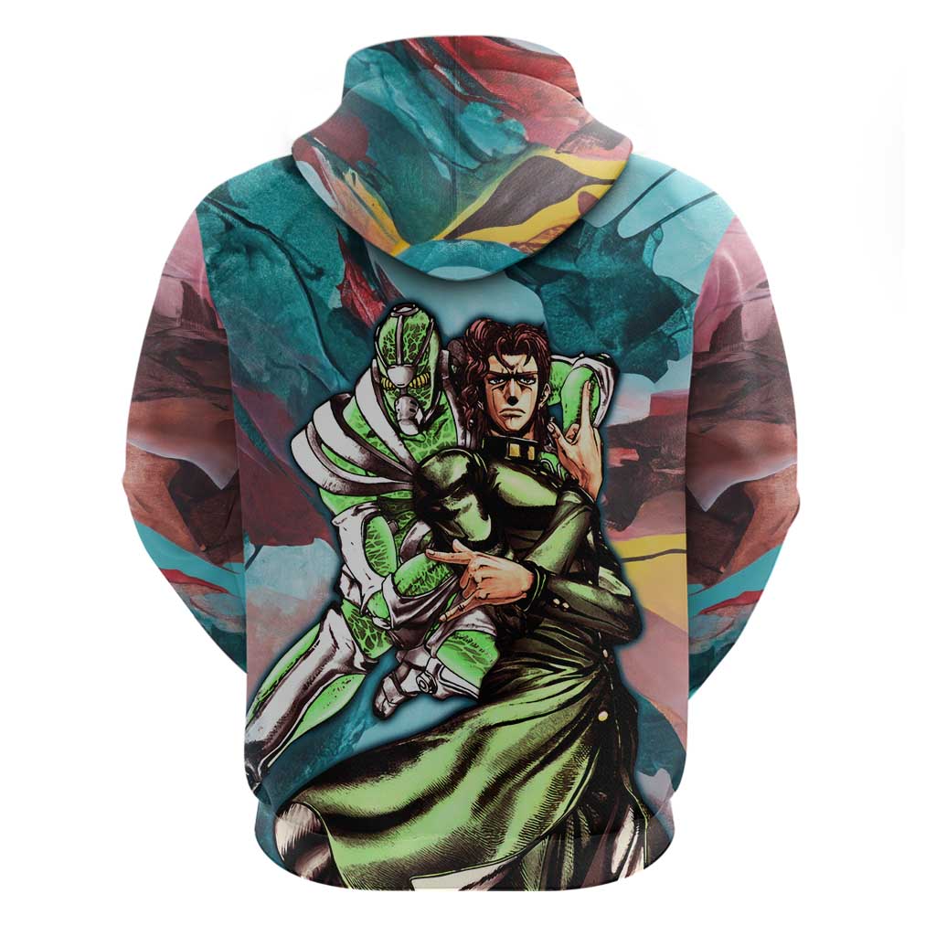 Trippy Kakyoin Hierophant Green Jojo’s Bizarre Adventure Hoodie Trippy Mix Anime Style - The Mazicc