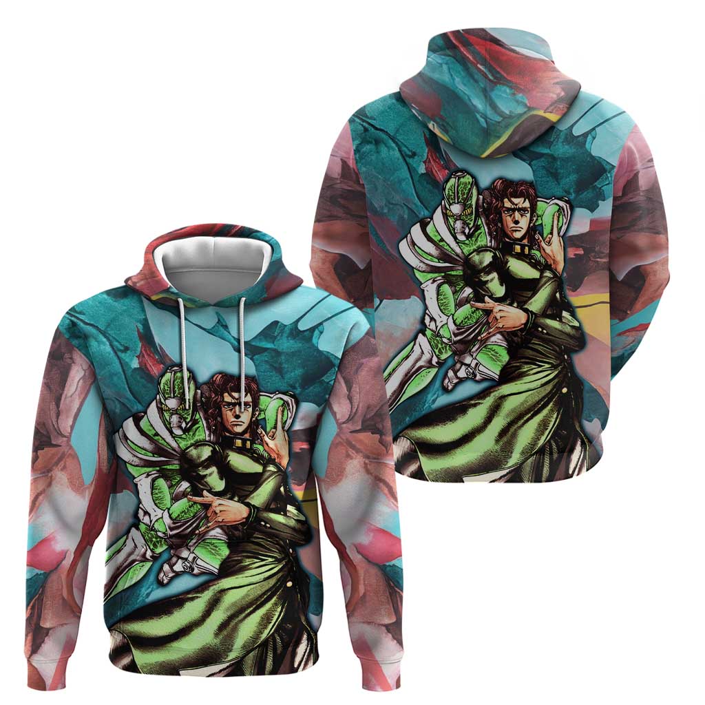 Trippy Kakyoin Hierophant Green Jojo’s Bizarre Adventure Hoodie Trippy Mix Anime Style - The Mazicc