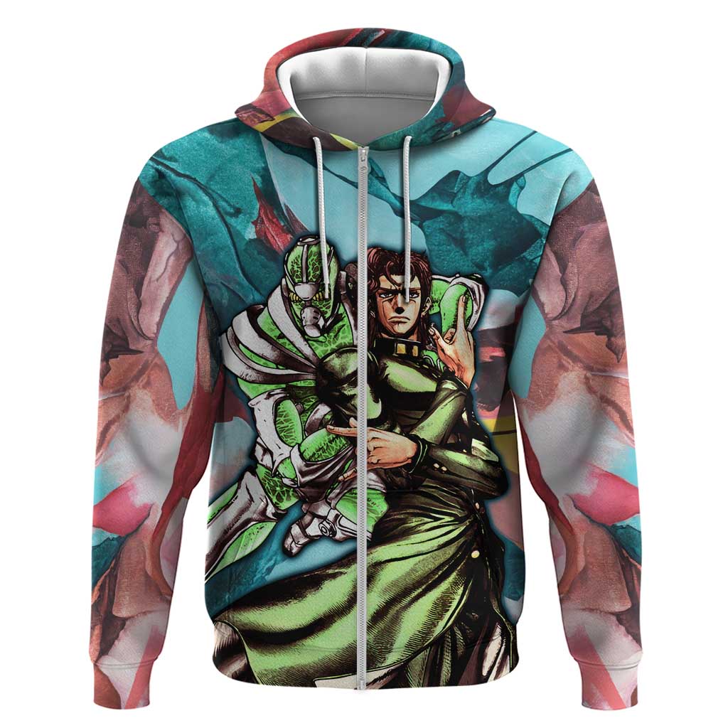 Trippy Kakyoin Hierophant Green Jojo’s Bizarre Adventure Hoodie Trippy Mix Anime Style - The Mazicc