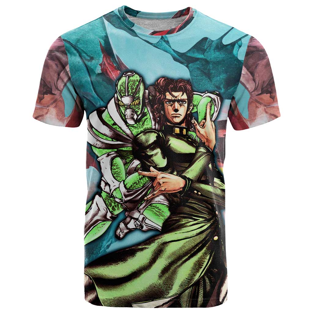 Trippy Kakyoin Hierophant Green Jojo’s Bizarre Adventure T Shirt Trippy Mix Anime Style - The Mazicc