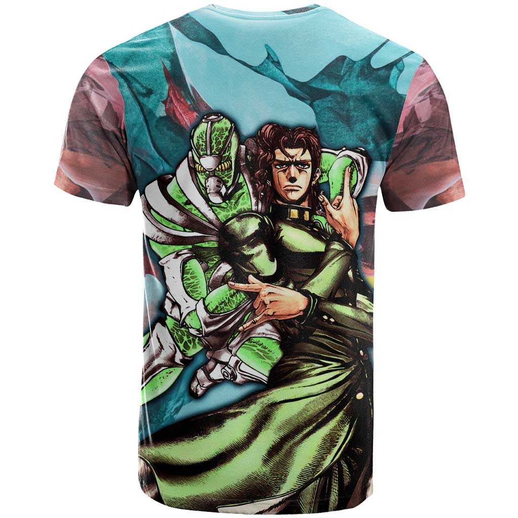 Trippy Kakyoin Hierophant Green Jojo’s Bizarre Adventure T Shirt Trippy Mix Anime Style - The Mazicc