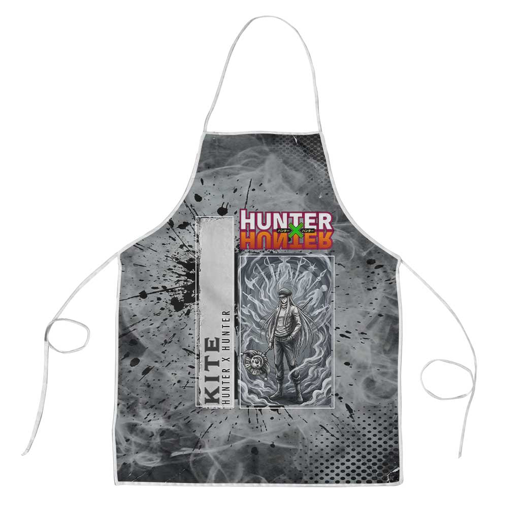 Chrollo Theme Gray Ink Splash Design Apron with Cross Weapon and Monochrome Aura Artwork - The Mazicc