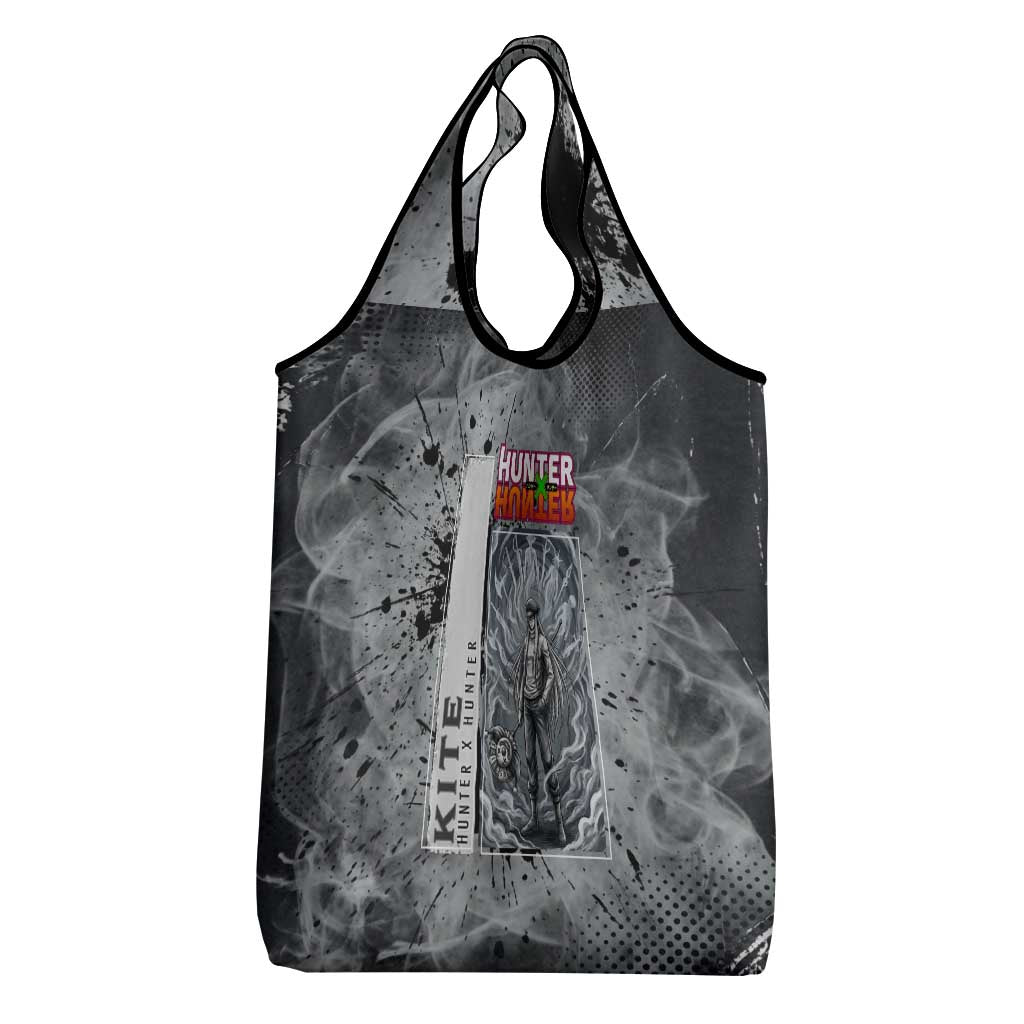 Chrollo Theme Gray Ink Splash Design Grocery Bag with Cross Weapon and Monochrome Aura Artwork - The Mazicc