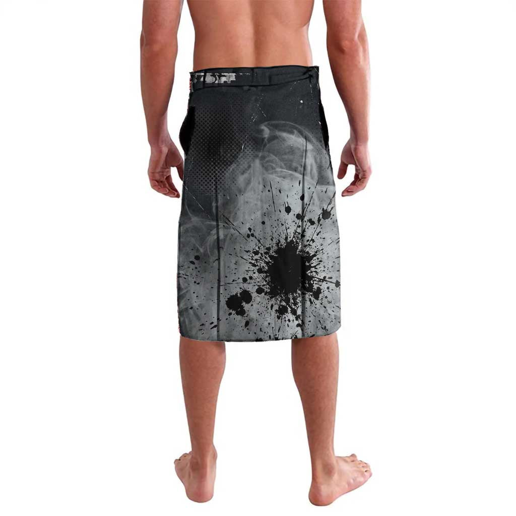 Chrollo Theme Gray Ink Splash Design Lavalava with Cross Weapon and Monochrome Aura Artwork - The Mazicc