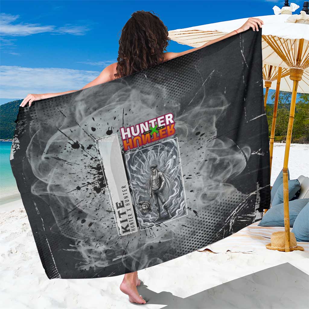 Chrollo Theme Gray Ink Splash Design Sarong with Cross Weapon and Monochrome Aura Artwork - The Mazicc
