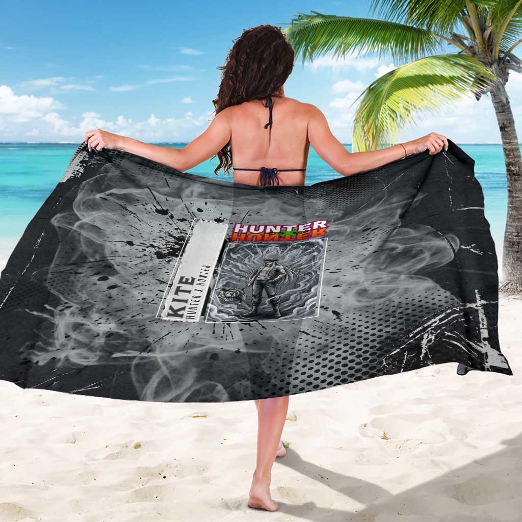 Chrollo Theme Gray Ink Splash Design Sarong with Cross Weapon and Monochrome Aura Artwork - The Mazicc