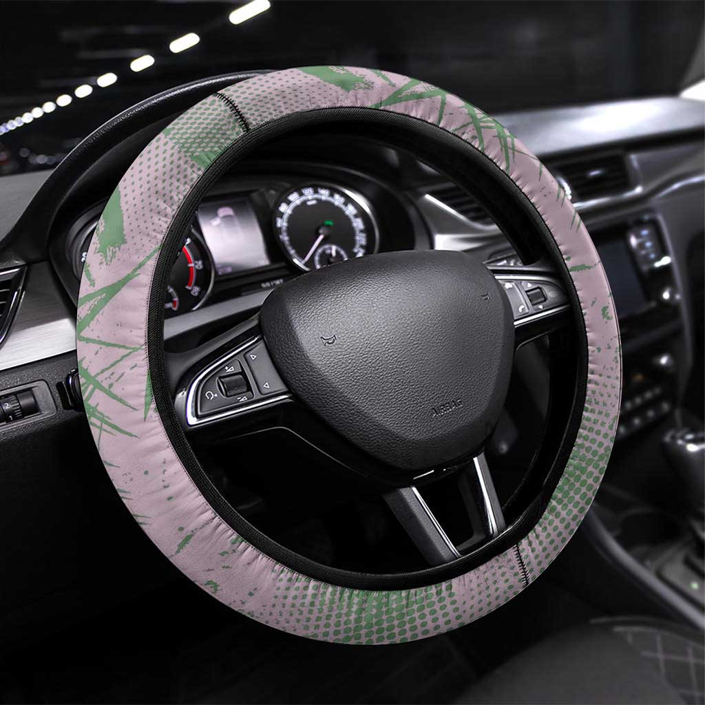 Alluka Zoldyck Theme Purple and Green Paint Splatter Design Steering Wheel Cover with Nen Ability Artwork and Character Card Style - The Mazicc