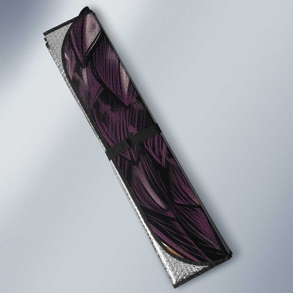Zeno Zoldyck Theme White and Purple Dragon Aura Design Auto Sun Shade with Dark Energy Card Artwork - The Mazicc