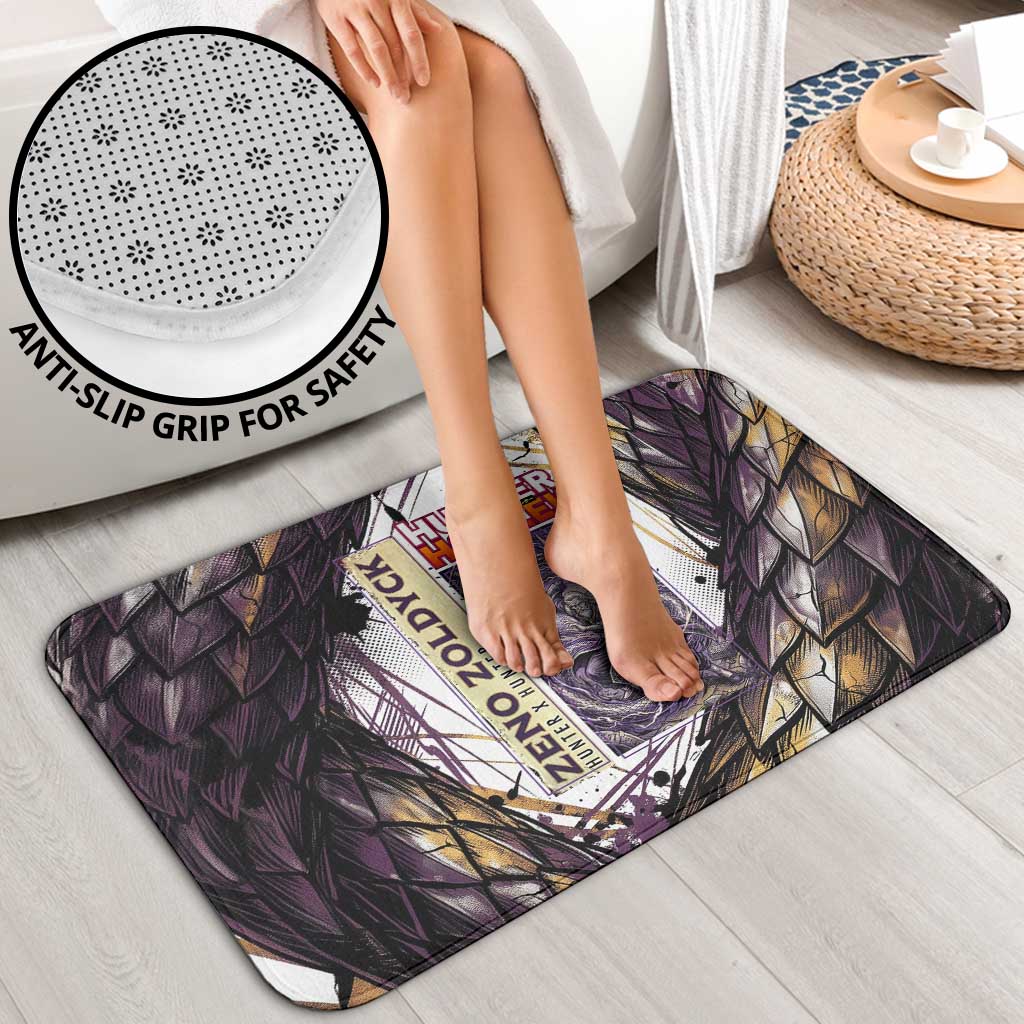 Zeno Zoldyck Theme White and Purple Dragon Aura Design Bathroom Set with Dark Energy Card Artwork - The Mazicc
