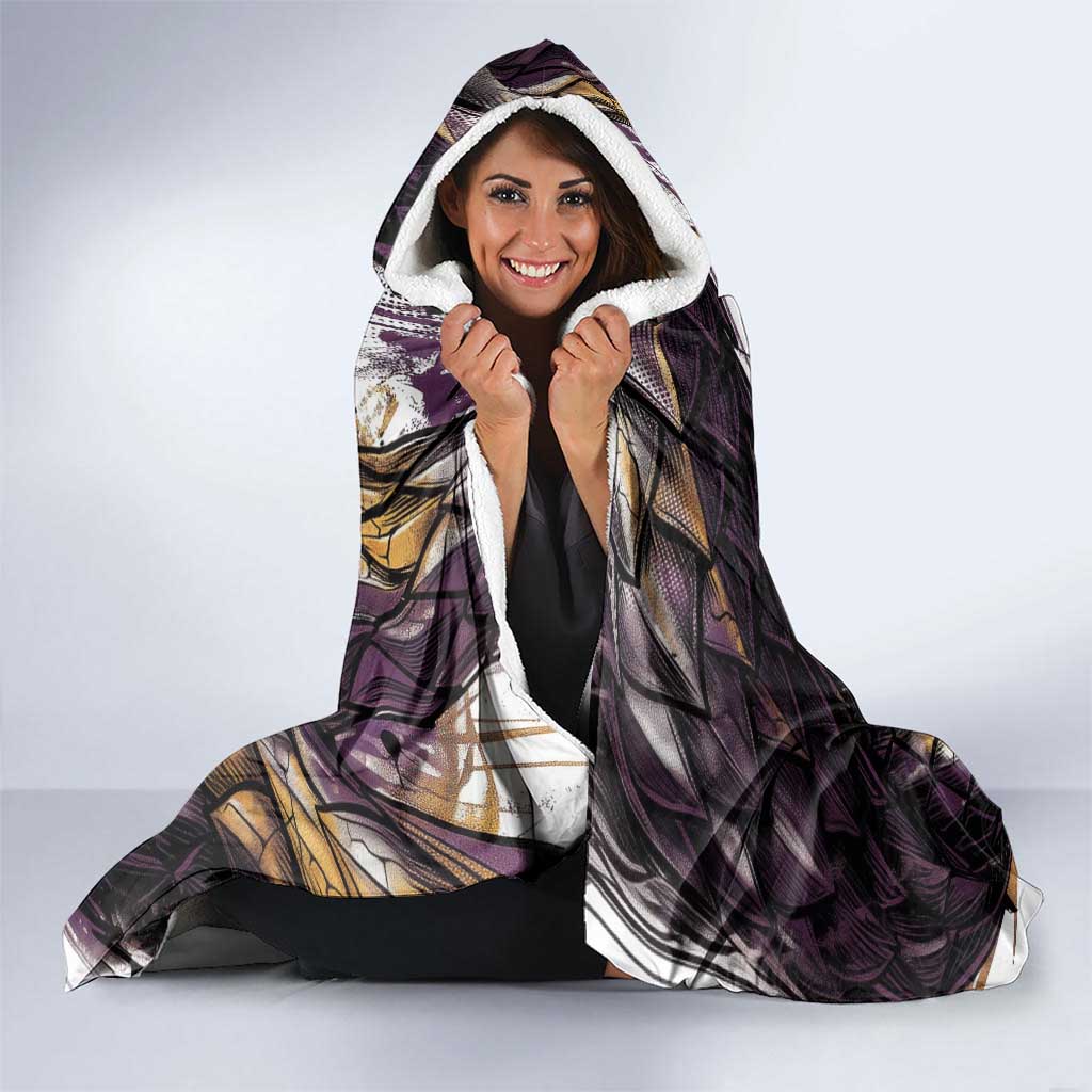 Zeno Zoldyck Theme White and Purple Dragon Aura Design Hooded Blanket with Dark Energy Card Artwork - The Mazicc