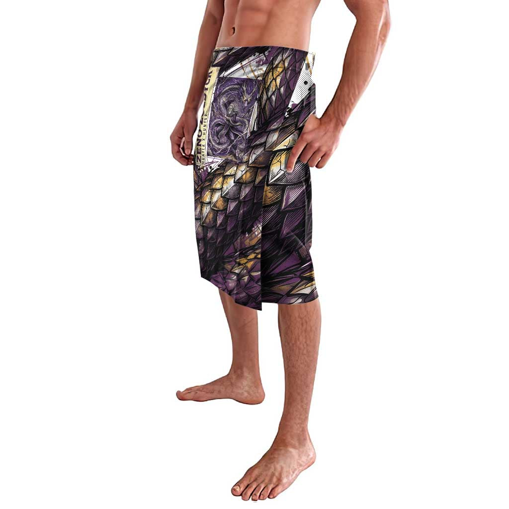 Zeno Zoldyck Theme White and Purple Dragon Aura Design Lavalava with Dark Energy Card Artwork - The Mazicc