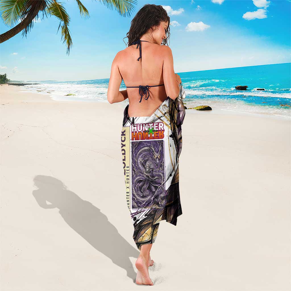 Zeno Zoldyck Theme White and Purple Dragon Aura Design Sarong with Dark Energy Card Artwork - The Mazicc