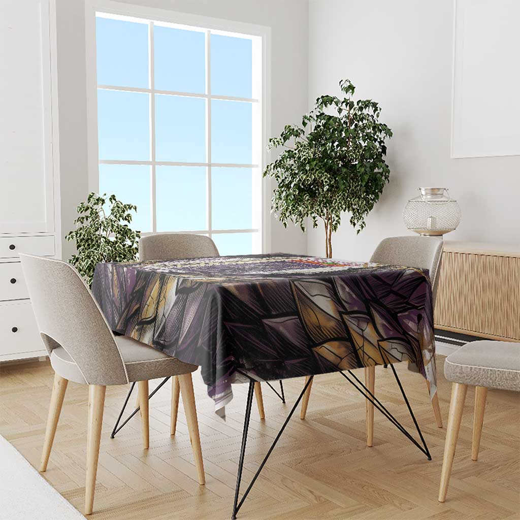 Zeno Zoldyck Theme White and Purple Dragon Aura Design Tablecloth with Dark Energy Card Artwork - The Mazicc