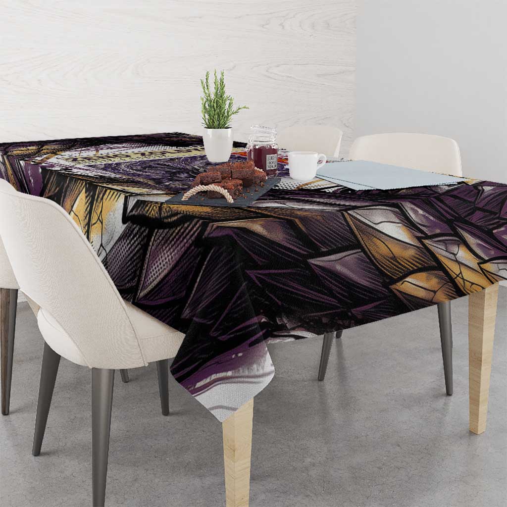 Zeno Zoldyck Theme White and Purple Dragon Aura Design Tablecloth with Dark Energy Card Artwork - The Mazicc
