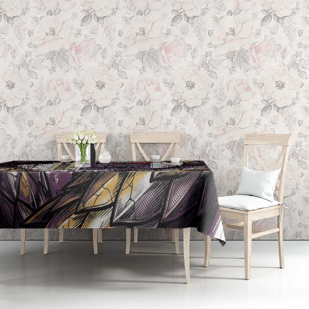 Zeno Zoldyck Theme White and Purple Dragon Aura Design Tablecloth with Dark Energy Card Artwork - The Mazicc