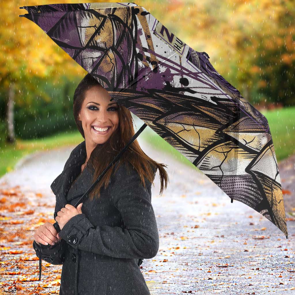 Zeno Zoldyck Theme White and Purple Dragon Aura Design Umbrella with Dark Energy Card Artwork - The Mazicc