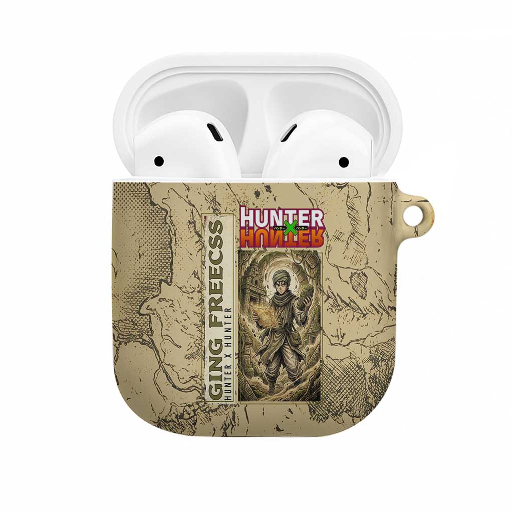 Ging Freecss Theme Desert Explorer Design AirPods Case with Ancient Map Background and Adventure Card Artwork - The Mazicc