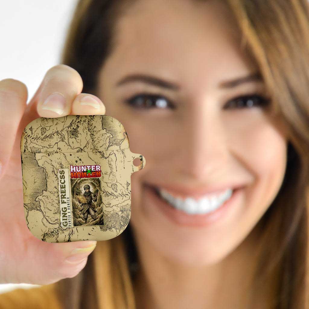 Ging Freecss Theme Desert Explorer Design AirPods Case with Ancient Map Background and Adventure Card Artwork - The Mazicc