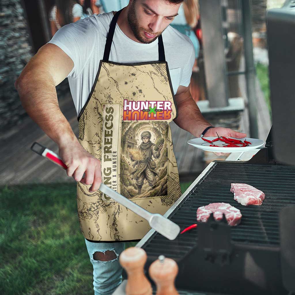 Ging Freecss Theme Desert Explorer Design Apron with Ancient Map Background and Adventure Card Artwork - The Mazicc