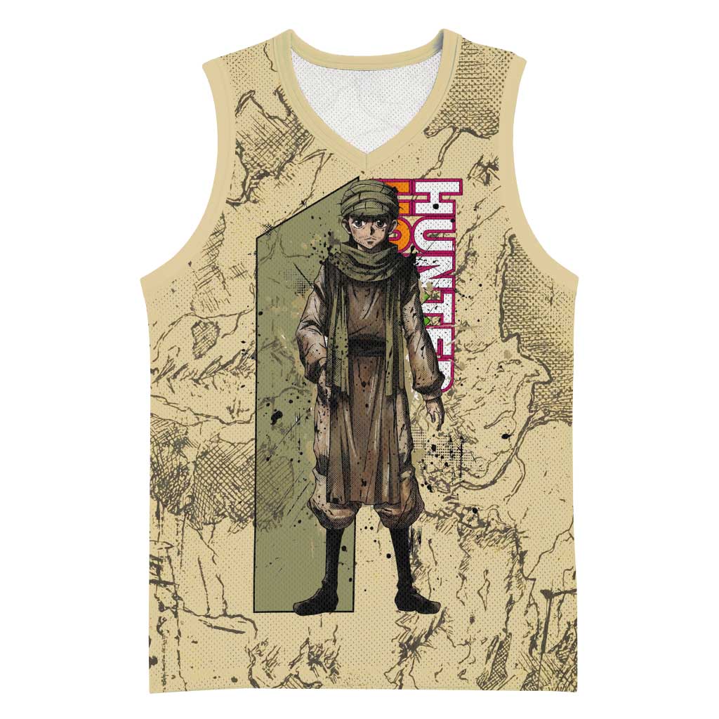 Ging Freecss Theme Desert Explorer Design Basketball Jersey with Ancient Map Background and Adventure Card Artwork - The Mazicc