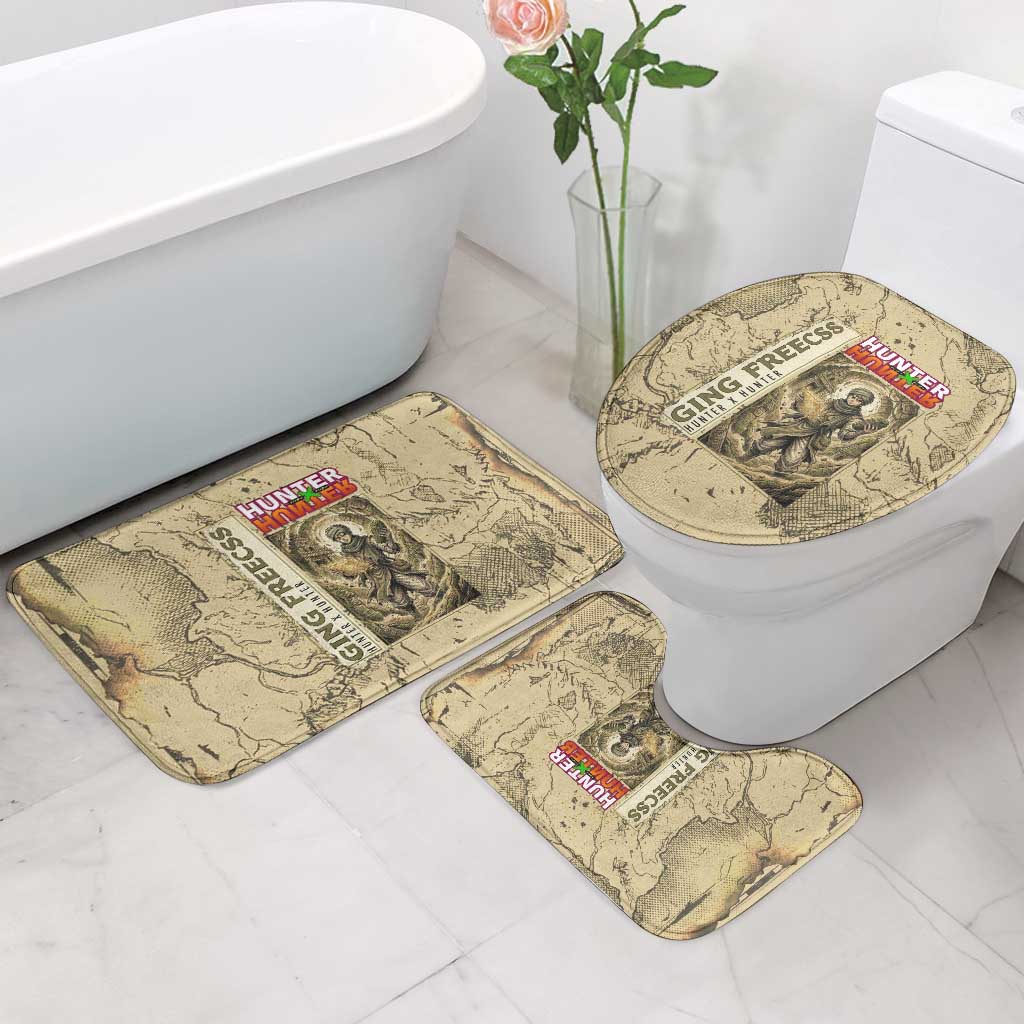 Ging Freecss Theme Desert Explorer Design Bathroom Set with Ancient Map Background and Adventure Card Artwork - The Mazicc